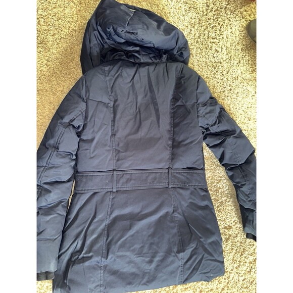 Soia And Kyo Down Coat Puffer Jacket Long Navy Medium - Picture 2 of 8